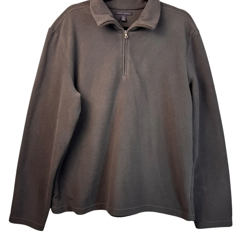Banana Republic‎ Fleece Pullover Large Tall Olive Green Quarter Zip